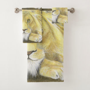 Afrikanische Lion Badhandtuch Set