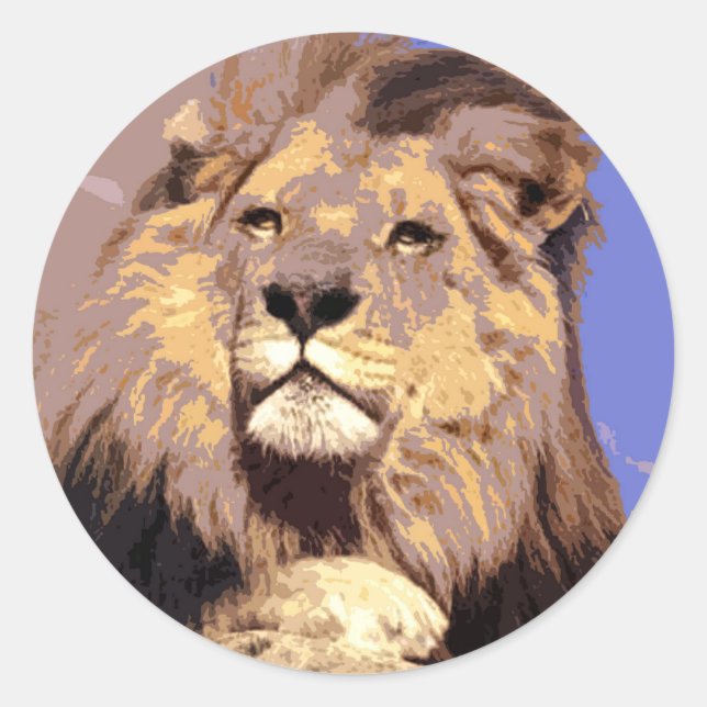 Afrikanische Lion Runder Aufkleber (Vorderseite)