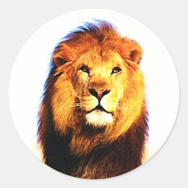 Afrikanische Lion Runder Aufkleber (Vorderseite)