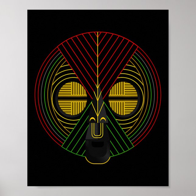 Afrikanische Maske der schwarzen Geschichte Poster (Vorne)