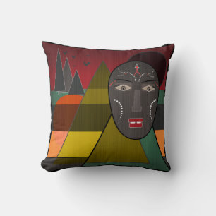 Afrikanische Maske Kissen