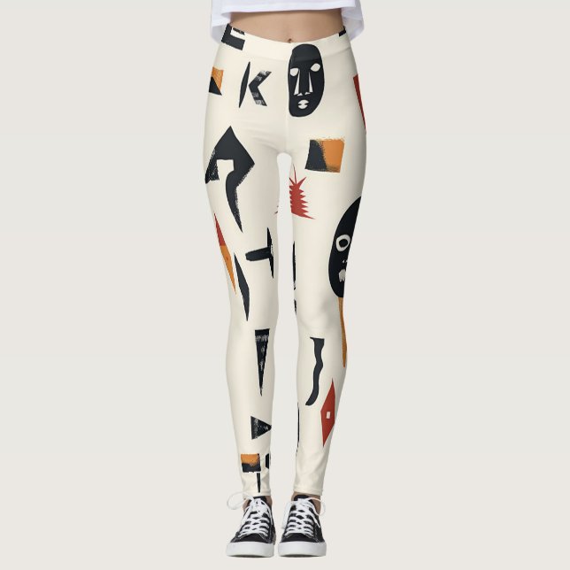 Afrikanische Maske Leggings (Vorderseite)