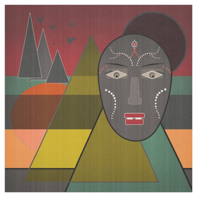 Afrikanische Maske Stoff (Muster)