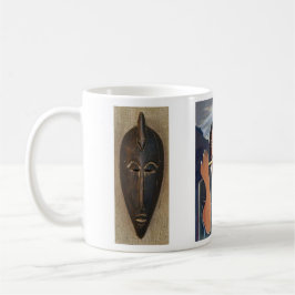 Afrikanische Maske u. afrikanisches inspiriertes Kaffeetasse