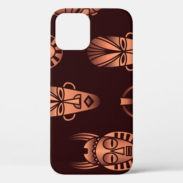 Afrikanische Masken, dunkler Hintergrund Case-Mate iPhone Hülle (Rückseite)