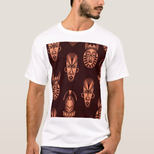 Afrikanische Masken, dunkler Hintergrund T-Shirt