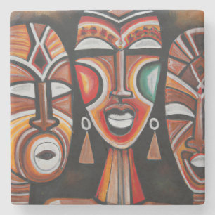 Afrikanische Maskenkunst Steinuntersetzer