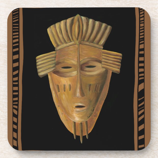 Afrikanische Maskenmalerei von Chariklia Zarris Untersetzer (Vorderseite)
