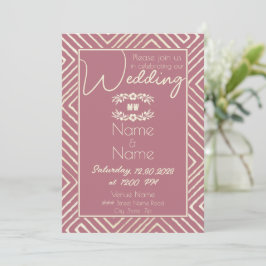 Afrikanische Mauve Pink-Hochzeit Einladung