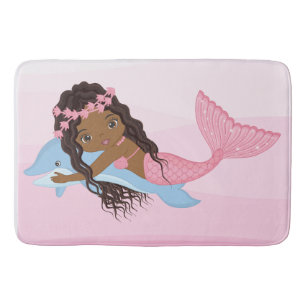 Afrikanische Meerjungfrau mit Dolphin Bath Mat Badematte