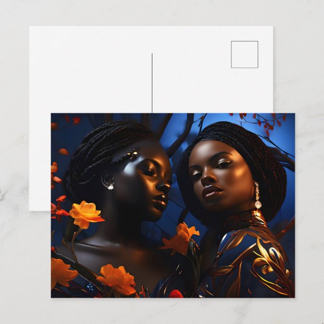 Afrikanische Modekunst Postkarte (Vorne/Hinten)