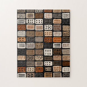 Afrikanische Mudcloth-Textildesigns in einem Raste