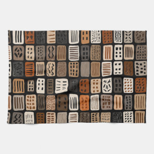 afrikanische Mudcloth-Textildesigns in einem Raste Geschirrtuch