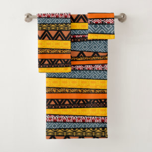 Afrikanische Muster-Mischung Badhandtuch Set