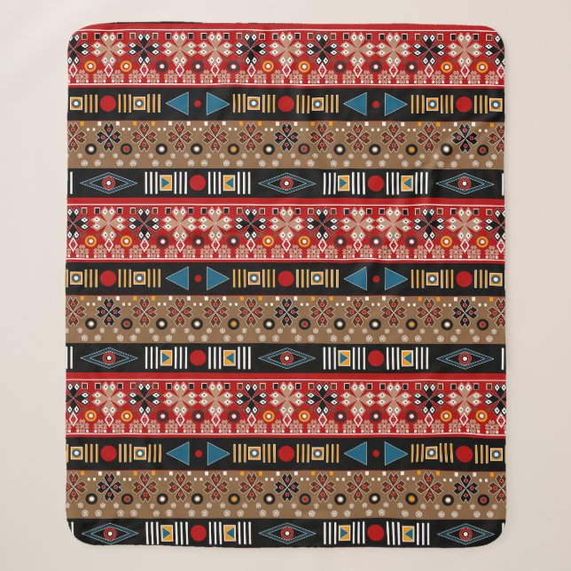 afrikanische Muster, orientalisches Muster Kissen Sherpadecke (Vorderseite)