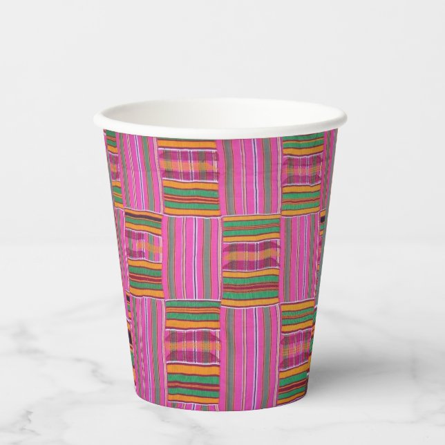 Afrikanische Musterpapierkopien Pappbecher (Vorderseite)