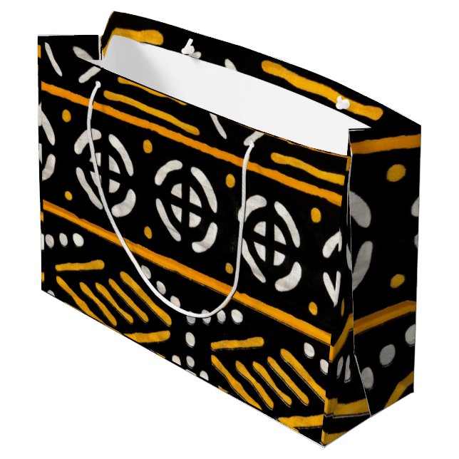 Afrikanische Mustertasche Große Geschenktüte (Rückseite Schrägansicht)