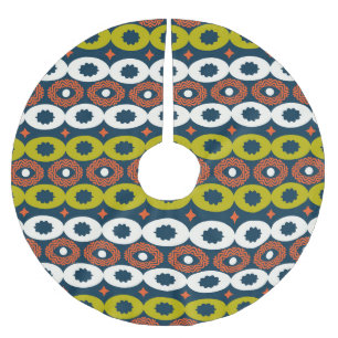 Afrikanische Ovalformen: farbenfroh, nahtlos. Polyester Weihnachtsbaumdecke
