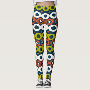 Afrikanische Ovalformen: Farbige Nahtlosigkeit. Leggings
