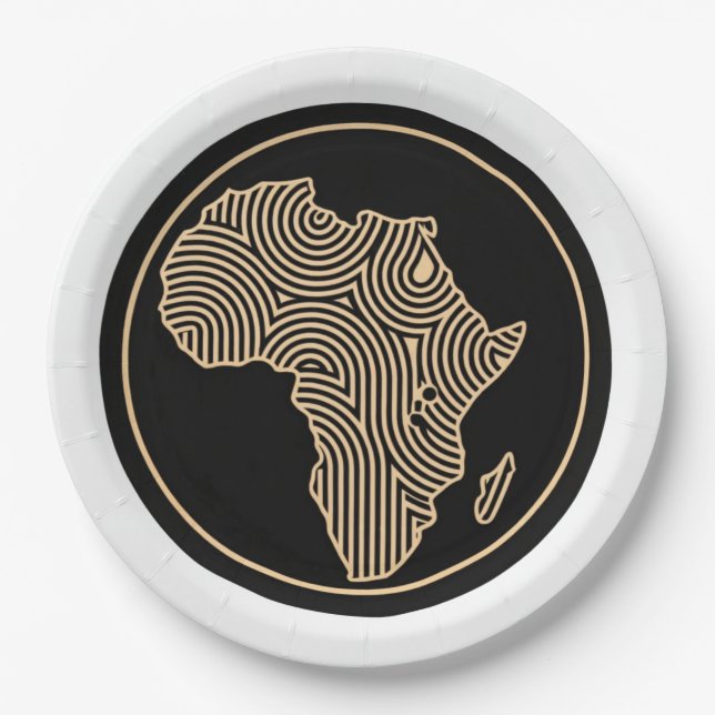 Afrikanische Papierplatte Pappteller (Vorderseite)