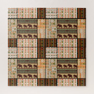 Afrikanische Patchwork-Elefanten: Ziertextur