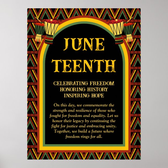 Afrikanische Patterns Juneteenth-Feier Poster (Vorne)
