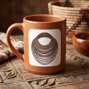 Afrikanische Perlenkragen-Halskette tribal Quadratischer Aufkleber