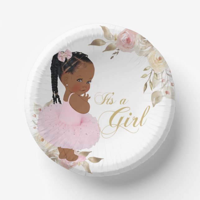 Afrikanische Princess Baby Shower Paper Plate Pappteller (Vorderseite)
