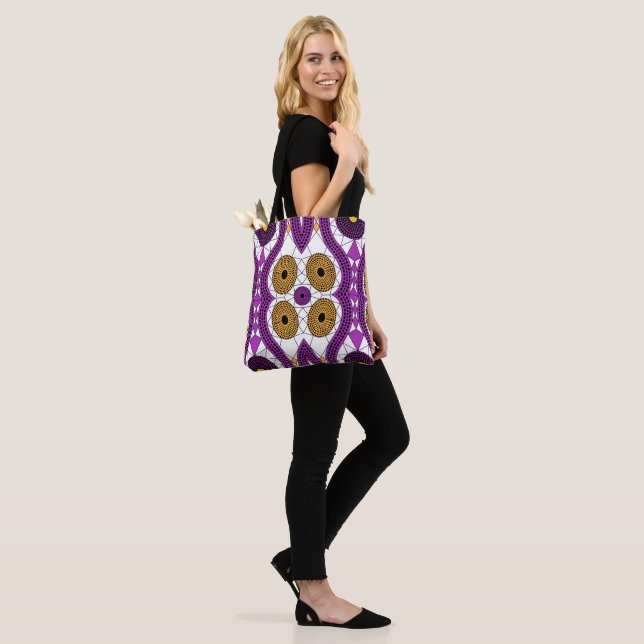 Afrikanische Print-Gewebe Ethnic-Blume Tote Bag Tasche (Am Model)
