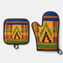 afrikanische Print Ofenhandschuh & Topflappen-Set