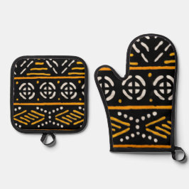 afrikanische Print Ofenhandschuh & Topflappen-Set