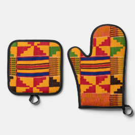afrikanische Print Ofenhandschuh & Topflappen-Set
