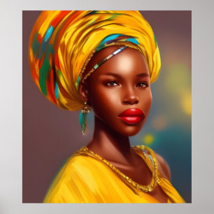 Afrikanische Prinzessin Frau 4 Goldschmuck Poster