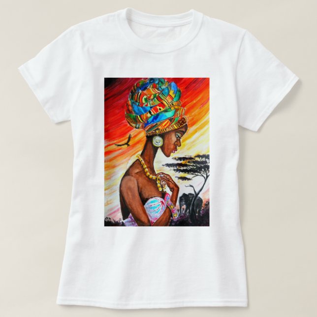 Afrikanische Prinzessin Hübsche weibliche T - Shir T-Shirt (Design vorne)