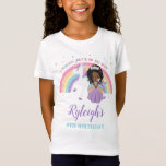 Afrikanische Prinzessin Unicorn Rainbow Birthday O T-Shirt<br><div class="desc">Matching Artikel im Happy Cat Studio Zazzle Shop erhältlich! c) Das glückliche Cat Studio</div>