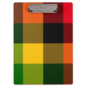 Afrikanische Rasta-Reggae-Farben Karomuster Design Klemmbrett
