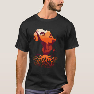 Afrikanische Roots Africa Map Big Five Safari Gira T-Shirt