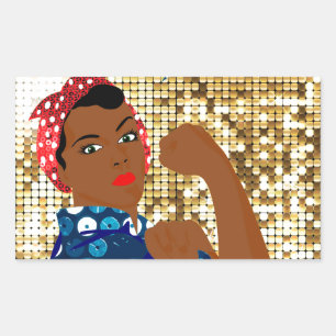 afrikanische Rosie the Riveter Rechteckiger Aufkleber
