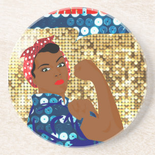 afrikanische Rosie the Riveter Untersetzer
