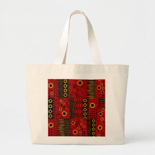 Afrikanische rote Sonnenstrahl-Patchwork-Jumbo-Tas Jumbo Stoffbeutel