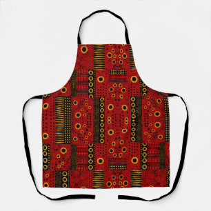 Afrikanische rote Sonnenstrahl-Tribal-Patchwork-Sc Schürze
