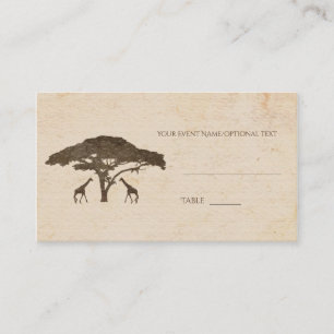 Afrikanische Safari-Giraffen-Baum-Hochzeitstisch-A Platzkarte