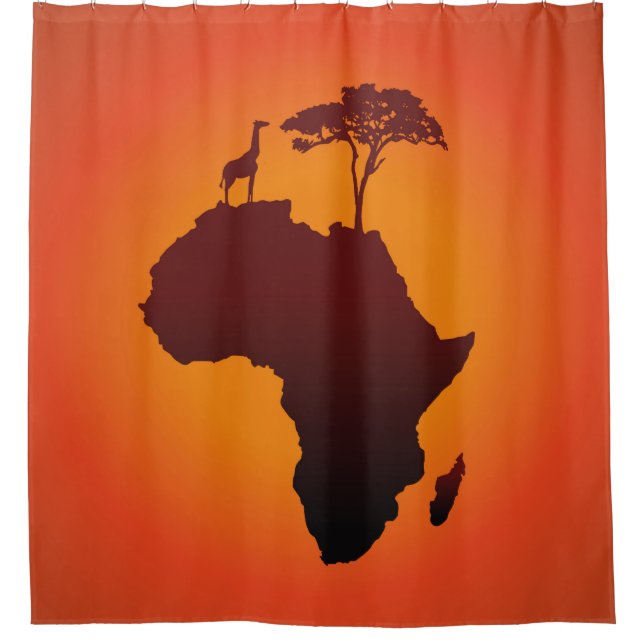 Afrikanische Safari-Karte - Duschvorhang (Vorderseite)