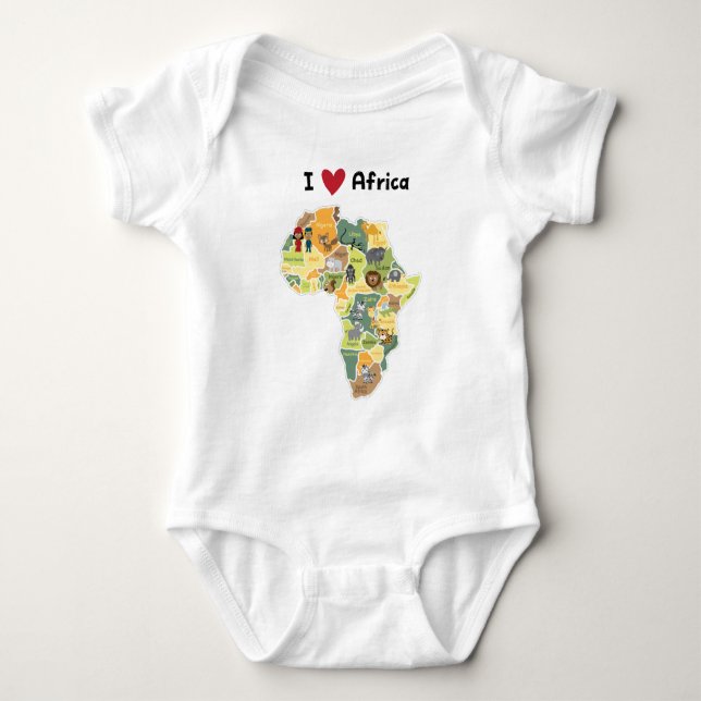 Afrikanische Safari-Karte - i-Herz Afrika - Shirt (Vorderseite)