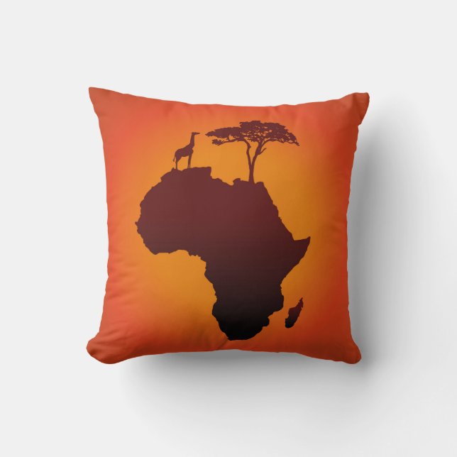 Afrikanische Safari-Karte - Kissen (Vorderseite)
