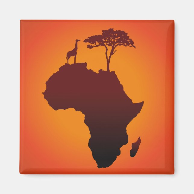 Afrikanische Safari Karte - Magnet (Vorne)