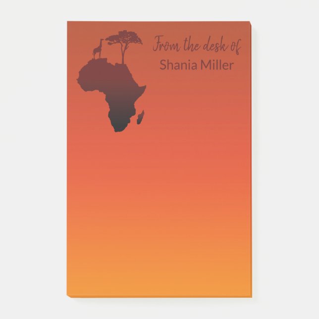 Afrikanische Safari-Karte - Posten-it® Anmerkungen Post-it Klebezettel (Vorderseite)