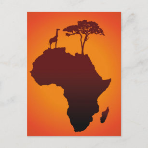 Afrikanische Safari Karte - Postkarte