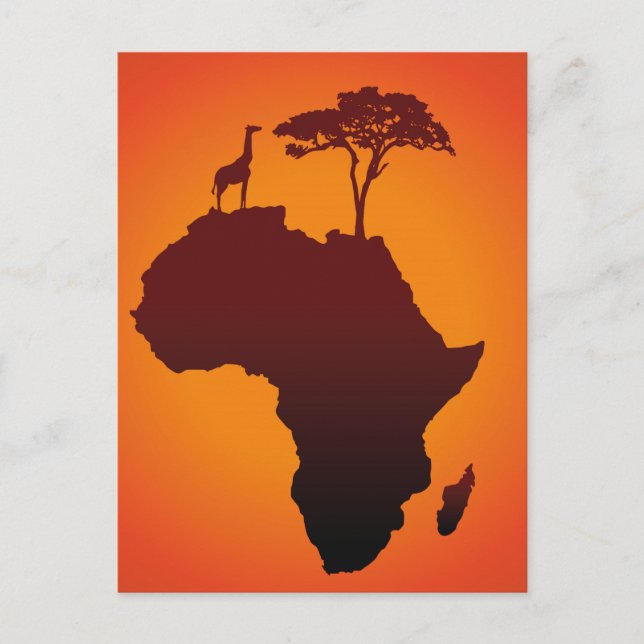 Afrikanische Safari Karte - Postkarte (Vorderseite)