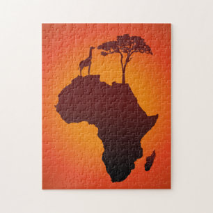 Afrikanische Safari-Karte - Puzzlespiel